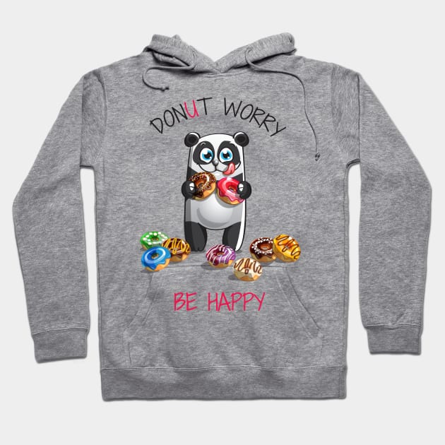 Panda Donut Worry Hoodie by Mako Design 